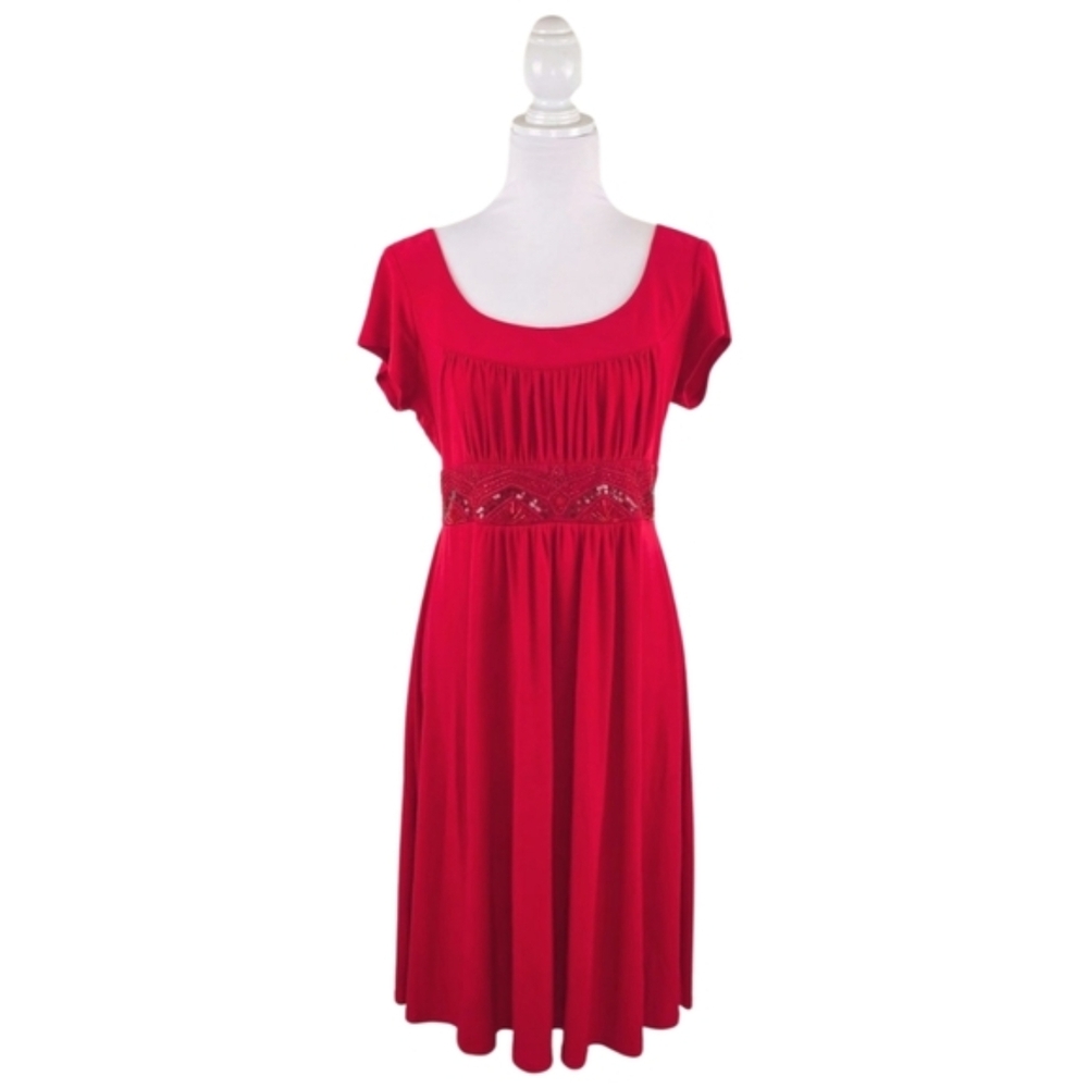 Vintage Red Dress Bisou Bisou Michele Bohbot Women Formal Office Christmas Date